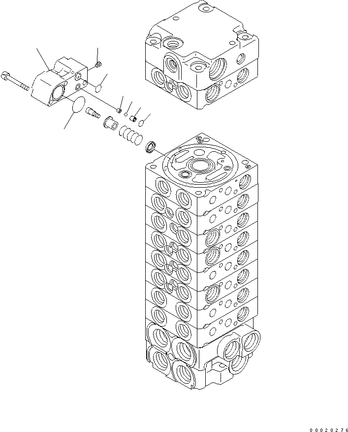 Komatsu parts book diagram for PC27MR-2-B S/N 15001-UP: MAIN VALVE (9-VALVE) (5/16)