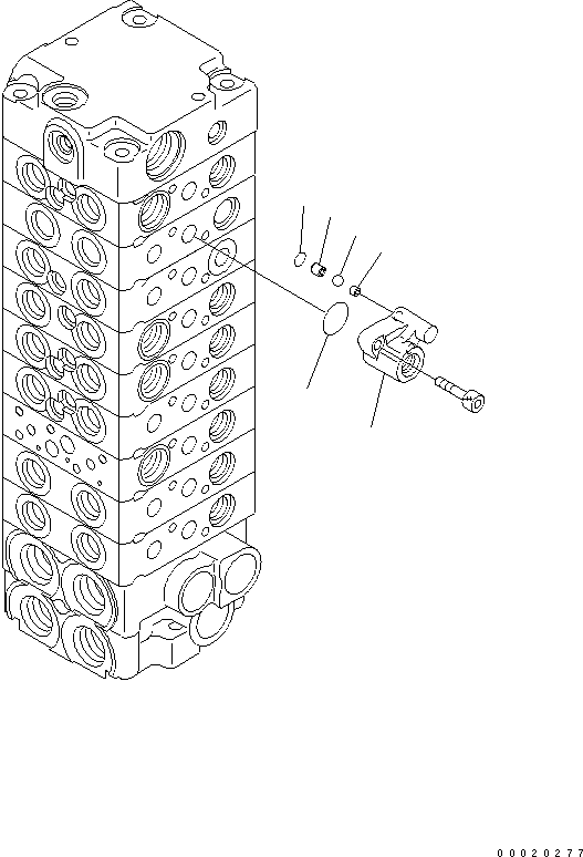 Komatsu parts book diagram for PC27MR-2-B S/N 15001-UP: MAIN VALVE (9-VALVE) (6/16)