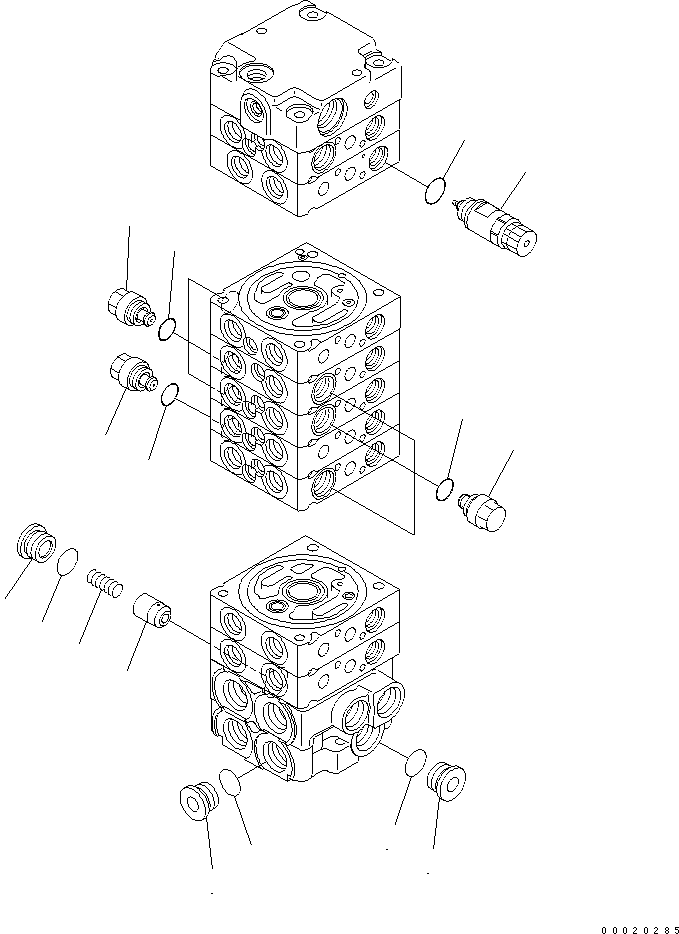 Komatsu parts book diagram for PC27MR-2-B S/N 15001-UP: MAIN VALVE (9-VALVE) (14/16)