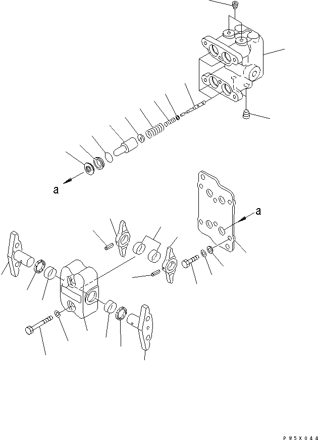 Komatsu parts book diagram for PC27MR-2-B S/N 15001-UP: PPC VALVE (FOR TRAVEL)