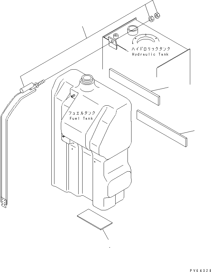 Excavators Komatsu / PC27MRX-1 S/N 10001-UP(pc27mrxc) / FUEL TANK MOUNTING PARTS(#10001-10674)(090020 : D0100-02A0)