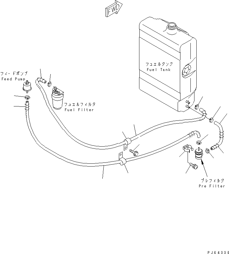 Excavators Komatsu / PC27MRX-1 S/N 10001-UP(pc27mrxc) / FUEL PIPING(090050 : D0100-04A0)