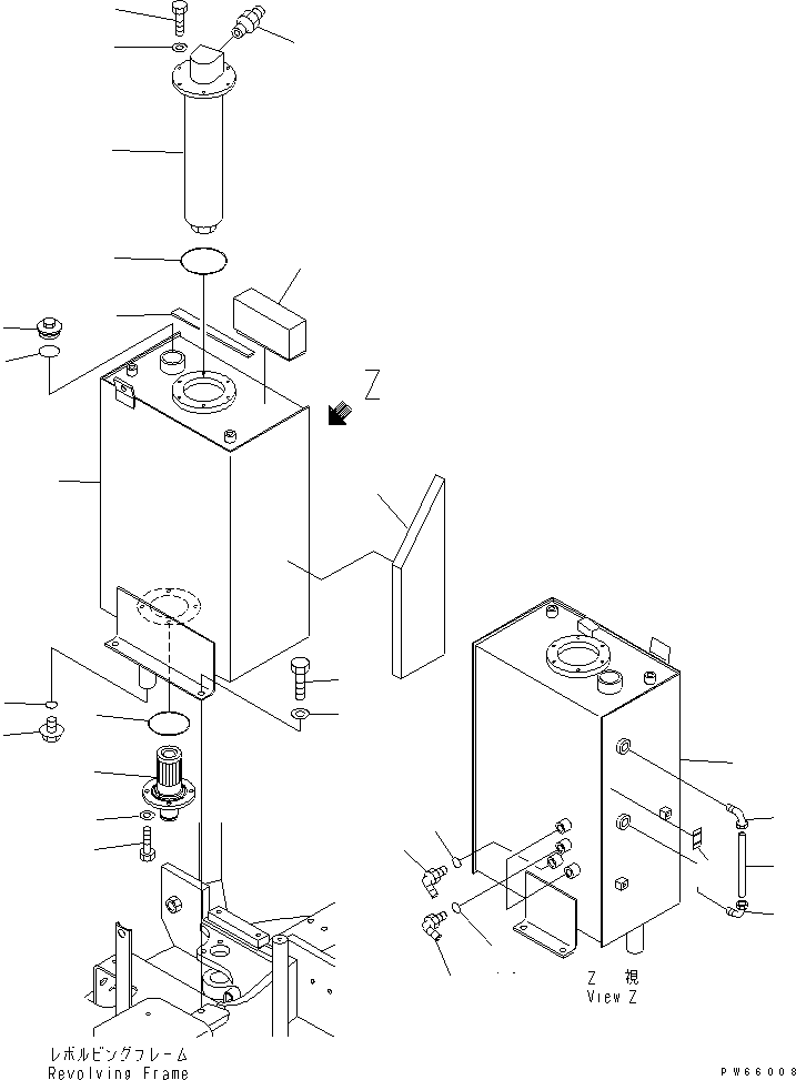 Excavators Komatsu / PC27MRX-1 S/N 10001-UP(pc27mrxc) / HYDRAULIC TANK (FOR NORTH AMERICA)(150030 : H0110-01A1)