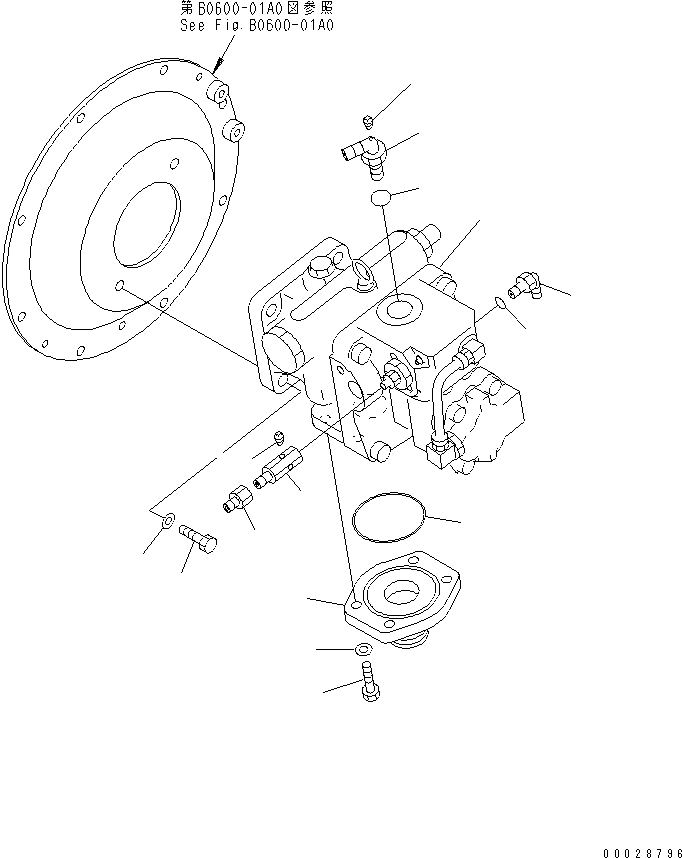 Excavators Komatsu / PC27MRX-1 S/N 10001-UP(pc27mrxc) / MAIN PUMP AND RELATED PARTS(#10001-10950)(150040 : H0210-01A0)