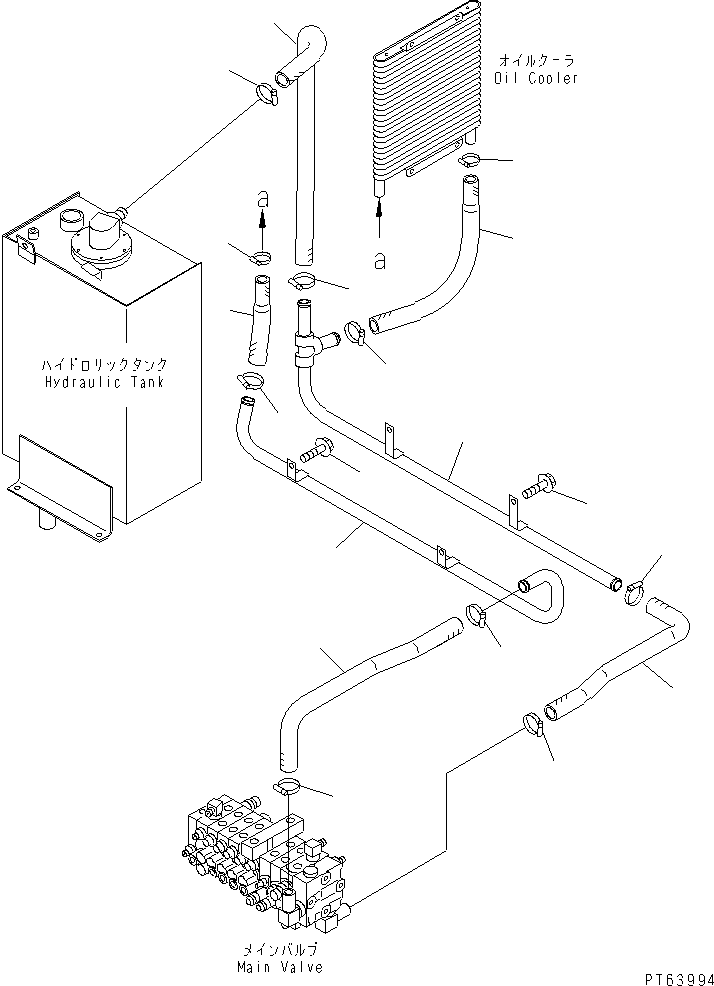 Excavators Komatsu / PC27MRX-1 S/N 10001-UP(pc27mrxc) / HYDRAULIC PIPING (RETURN LINE)(#10001-10950)(150090 : H0330-01A0)