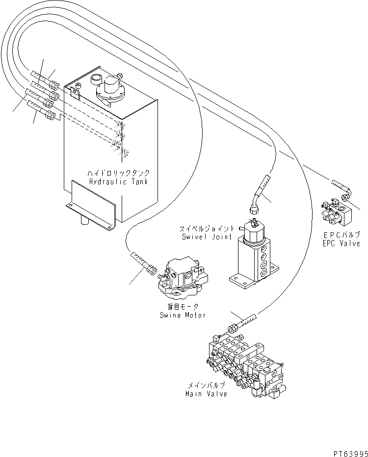 Excavators Komatsu / PC27MRX-1 S/N 10001-UP(pc27mrxc) / HYDRAULIC PIPING (DRAIN LINE)(#10001-11705)(150110 : H0340-01A0)
