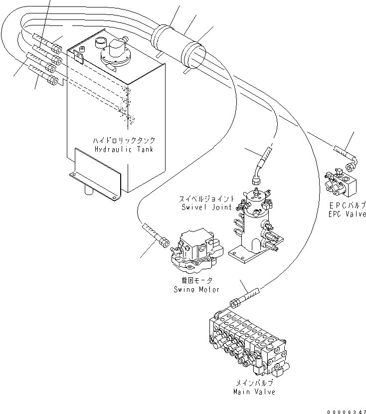 Excavators Komatsu / PC27MRX-1 S/N 10001-UP(pc27mrxc) / HYDRAULIC PIPING (DRAIN LINE)(#11706-)(150120 : H0340-01A0A)