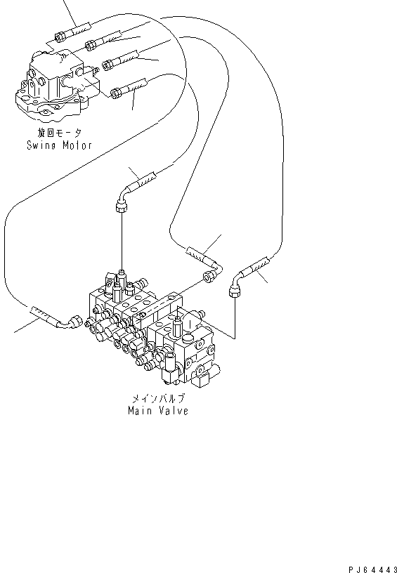 Excavators Komatsu / PC27MRX-1 S/N 10001-UP(pc27mrxc) / ACTUATOR LINE (SWING MOTOR LINE)(#10001-10638)(150160 : H1100-02A0)