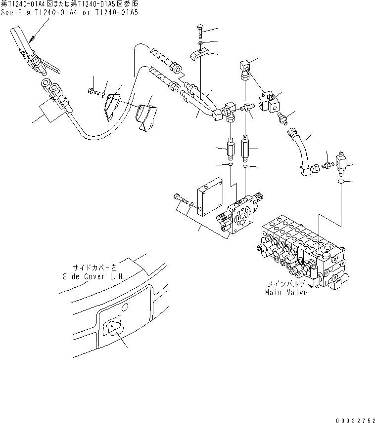 Excavators Komatsu / PC27MRX-1 S/N 10001-UP(pc27mrxc) / ATTACHMENT LINE (CHASSIS SIDE) (2-WAY) (FOR NORTH AMERICA)(150250 : H1270-01A4)