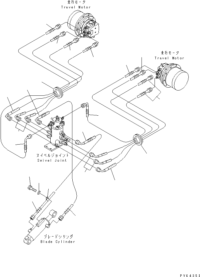 Excavators Komatsu / PC27MRX-1 S/N 10001-UP(pc27mrxc) / LOWER PIPING(#10001-10638)(300010 : P1110-01A0)