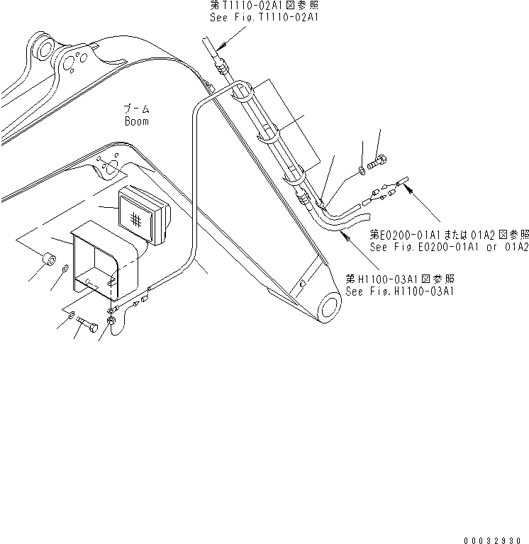 Excavators Komatsu / PC27MRX-1 S/N 10001-UP(pc27mrxc) / BOOM (WORKING LAMP) (FOR NORTH AMERICA)(360060 : T1110-03A1)
