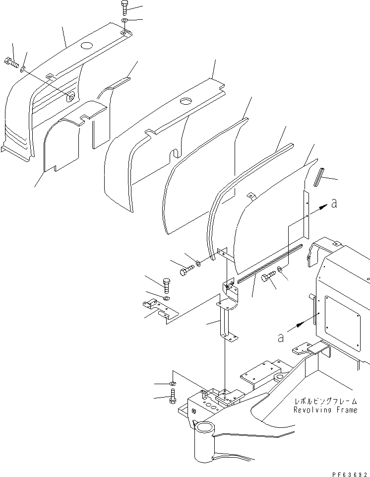 Excavators Komatsu / PC27R-8 S/N 10001-UP(pc27r-8c) / SIDE COVER (R.H.) (WITH AIR CONDITIONER)(240060 : M1140-01A1)
