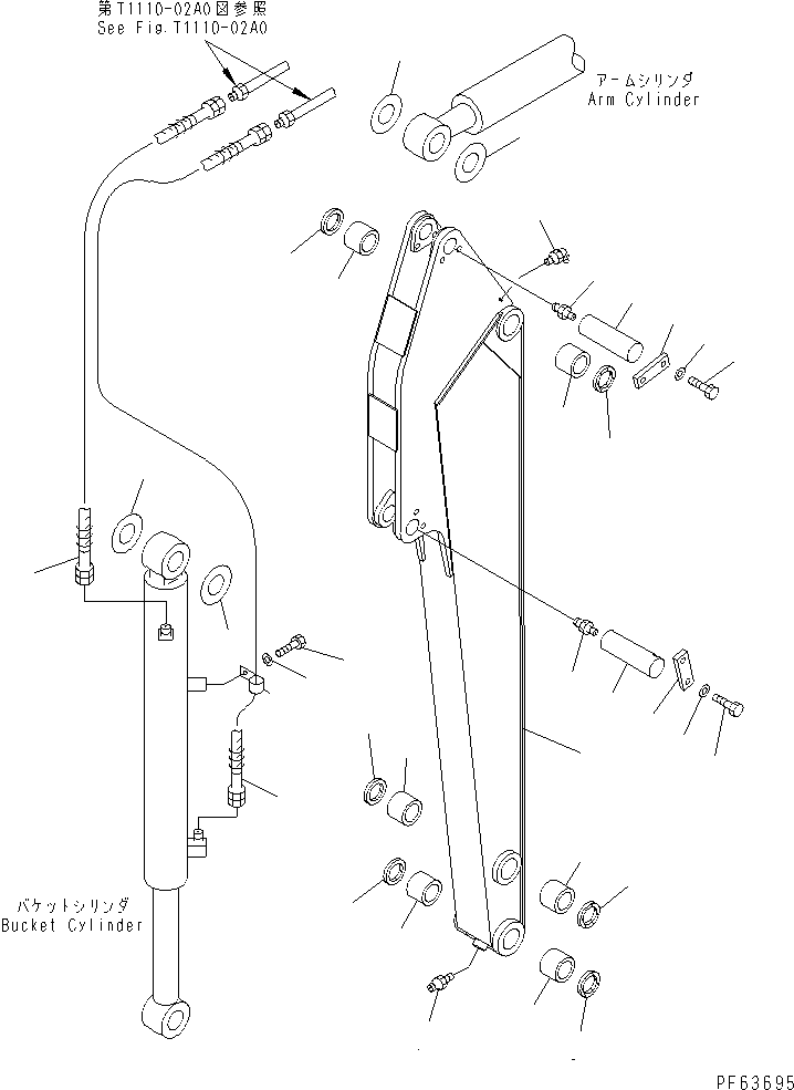 Excavators Komatsu / PC27R-8 S/N 10001-UP(pc27r-8c) / LONG ARM(360140 : T1210-01A1)