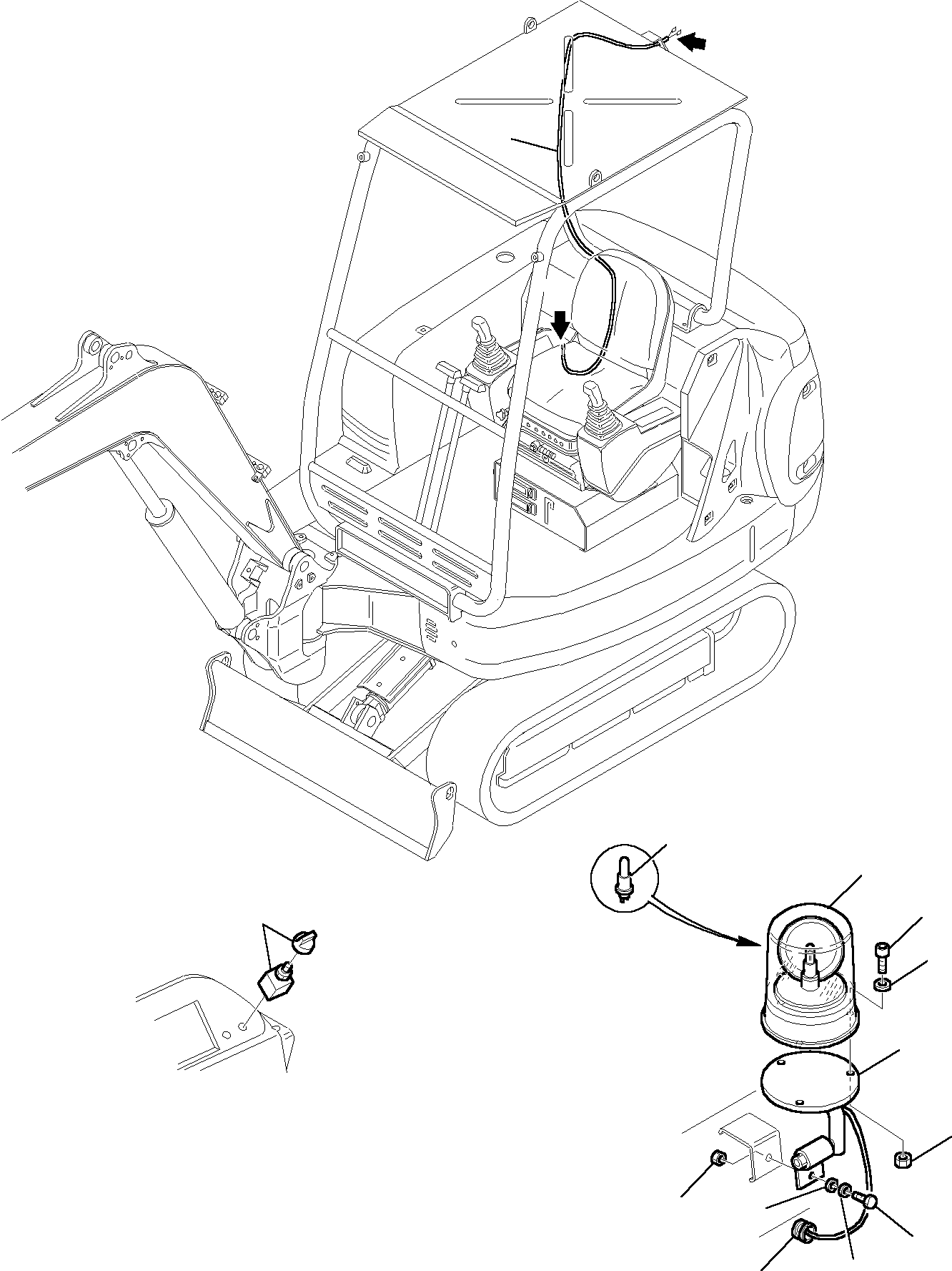 Excavators Komatsu / PC27R-8 S/N F30001-Up(pc27r_8) / ELECTRICAL SYSTEM (ROTARY BEAM LINE) (CANOPY)(B-0140 : 1520)