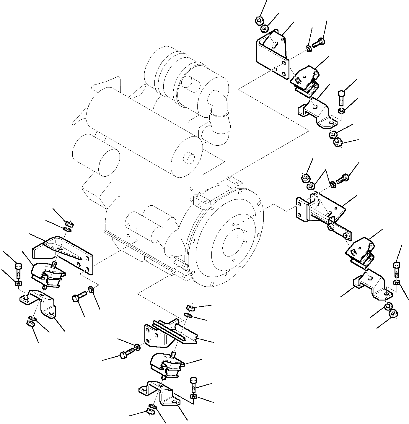 Komatsu parts book diagram for PC27R-8 S/N F31103-Up: ENGINE MOUNTING PARTS