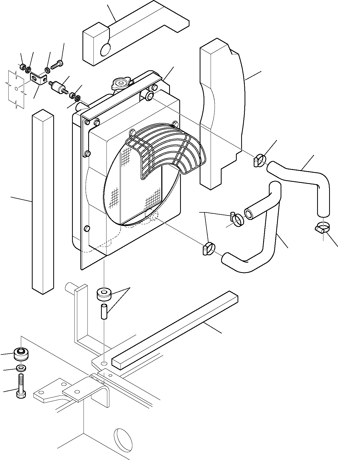 Komatsu parts book diagram for PC27R-8 S/N F31103-Up: RADIATOR (MOUNTING PARTS)