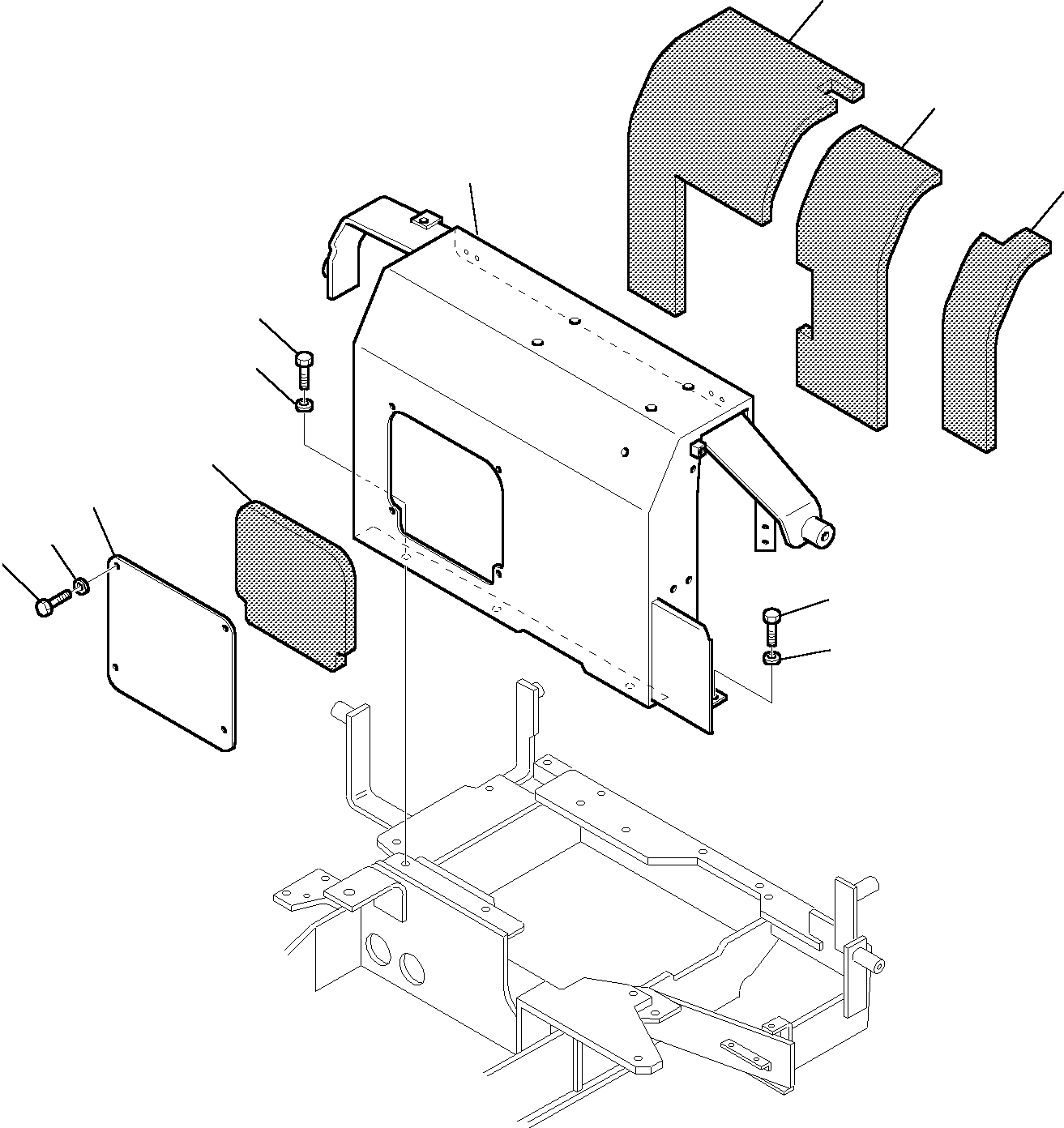 Komatsu parts book diagram for PC27R-8 S/N F31103-Up: ENGINE HOOD (1/2)