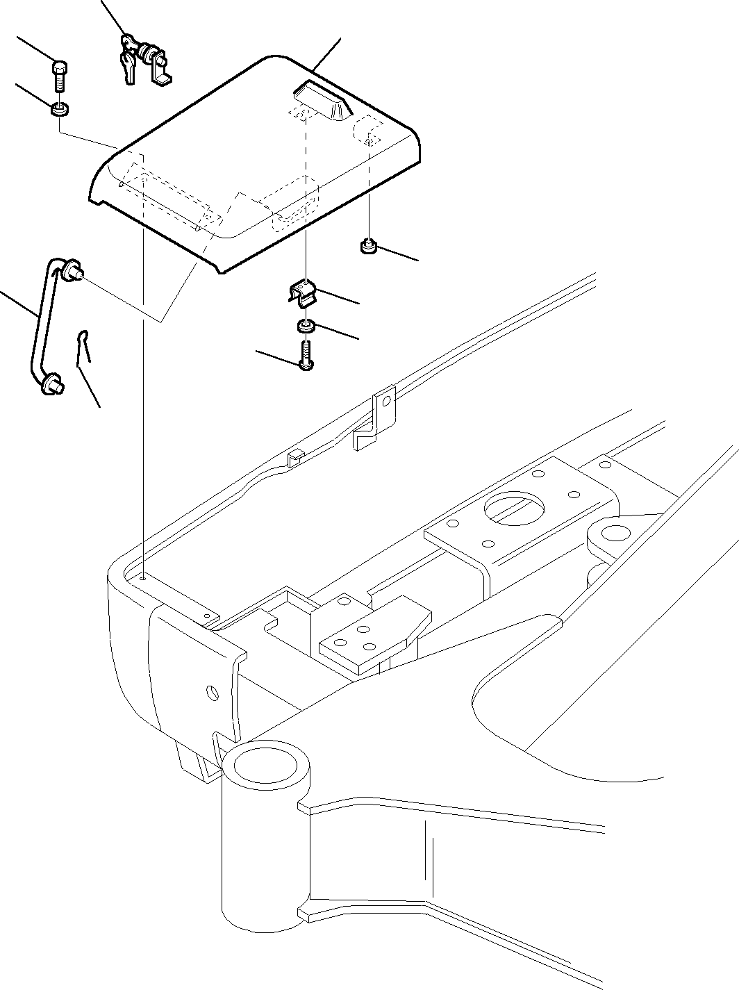 Komatsu parts book diagram for PC27R-8 S/N F31103-Up: BATTERY HOOD