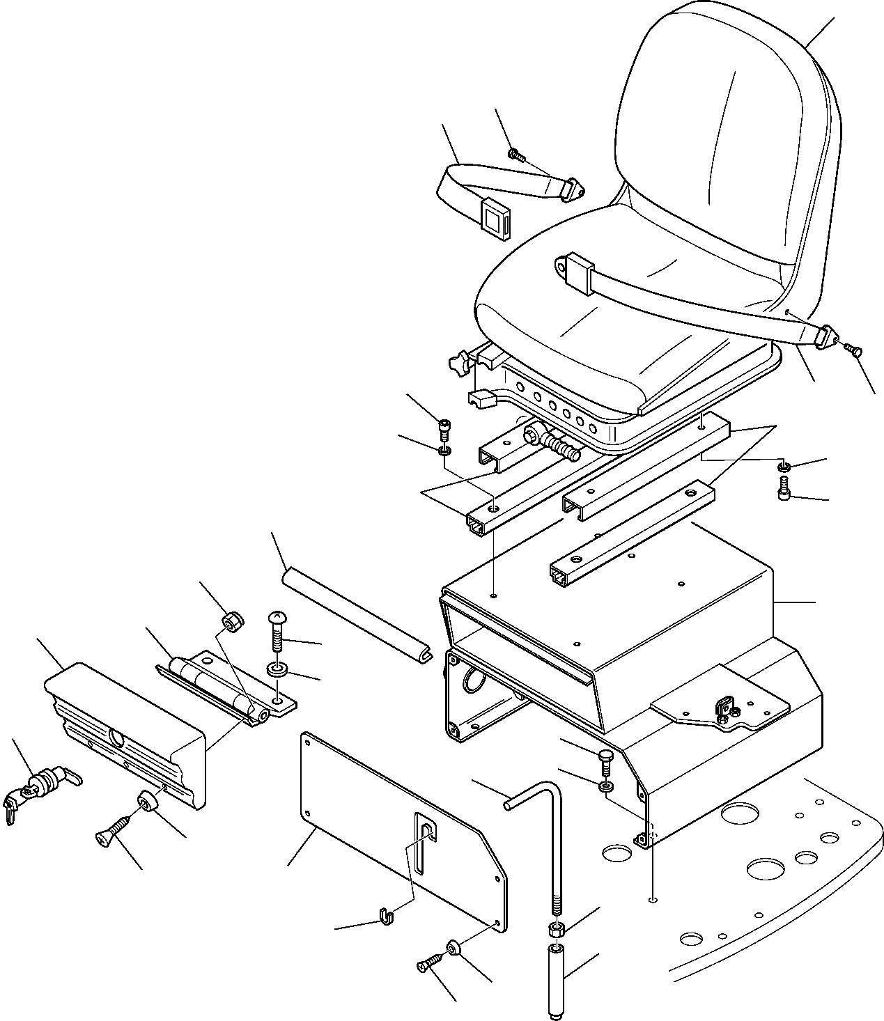 Komatsu parts book diagram for PC27R-8 S/N F31103-Up: OPERATOR'S SEAT (FOR CANOPY)