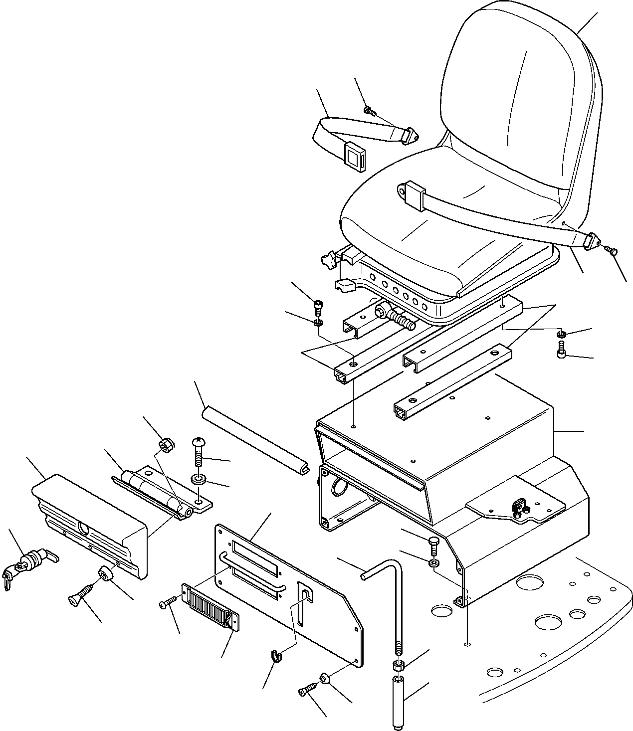 Komatsu parts book diagram for PC27R-8 S/N F31103-Up: OPERATOR'S SEAT (FOR CABIN)