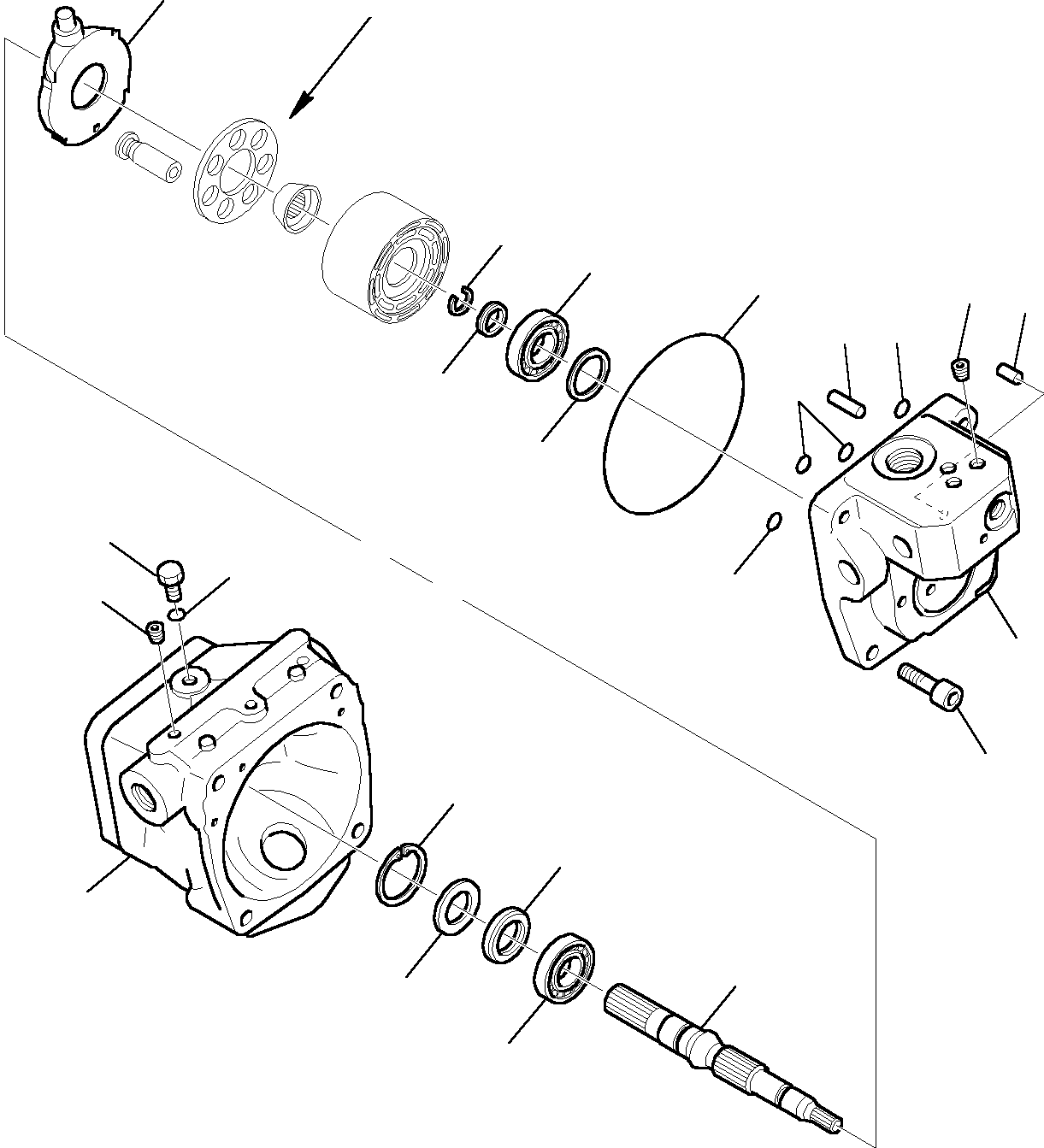 Komatsu parts book diagram for PC27R-8 S/N F31103-Up: HYDRAULIC PUMP (1/6)