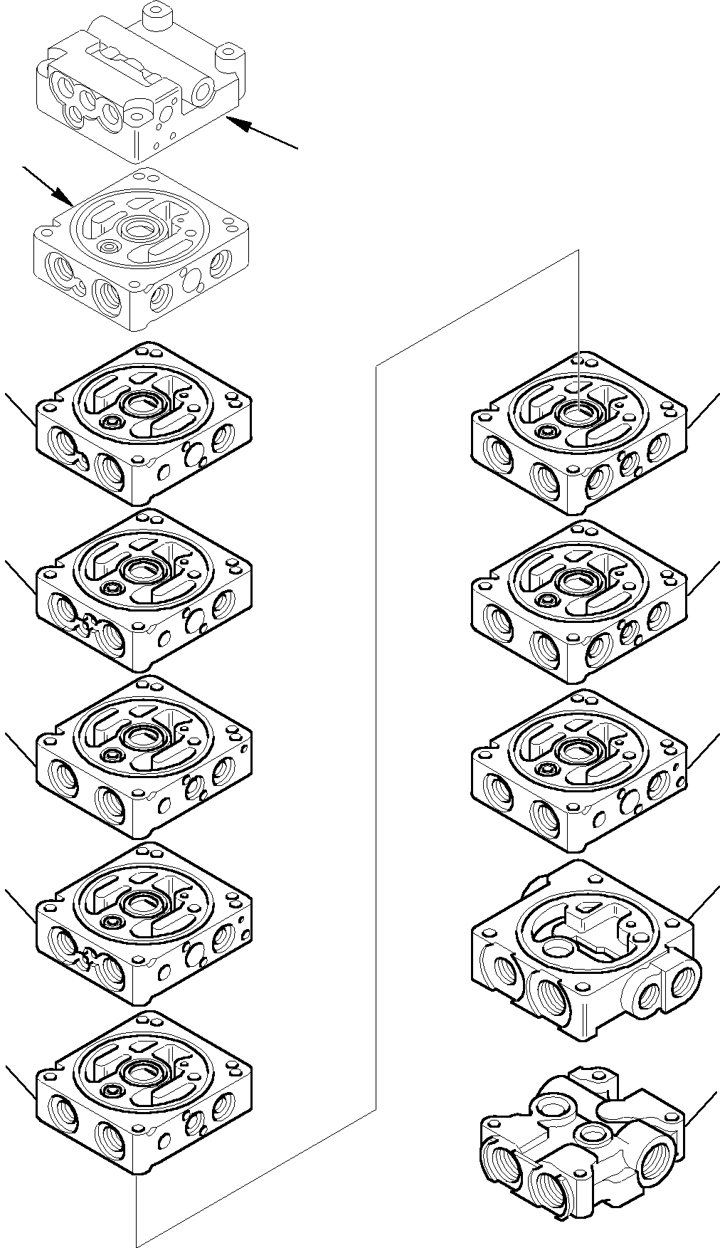 Komatsu parts book diagram for PC27R-8 S/N F31103-Up: CONTROL VALVE (1/12)