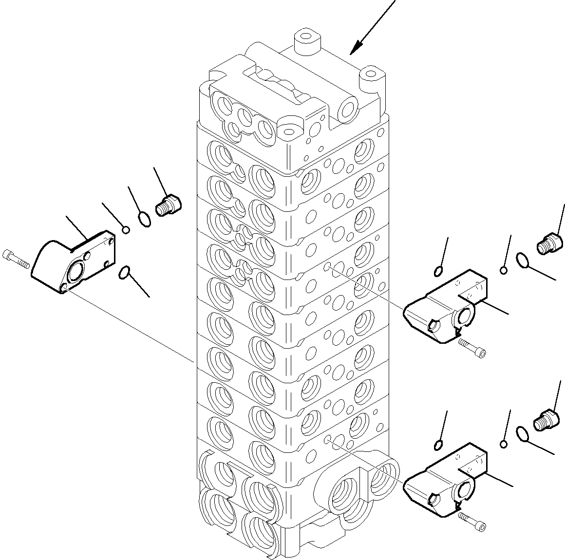 Komatsu parts book diagram for PC27R-8 S/N F31103-Up: CONTROL VALVE (4/12)