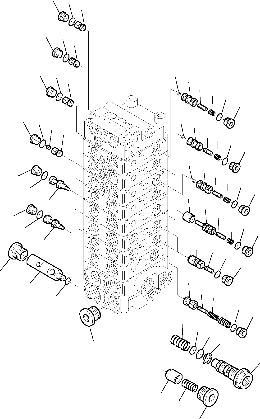 Komatsu parts book diagram for PC27R-8 S/N F31103-Up: CONTROL VALVE (6/12)