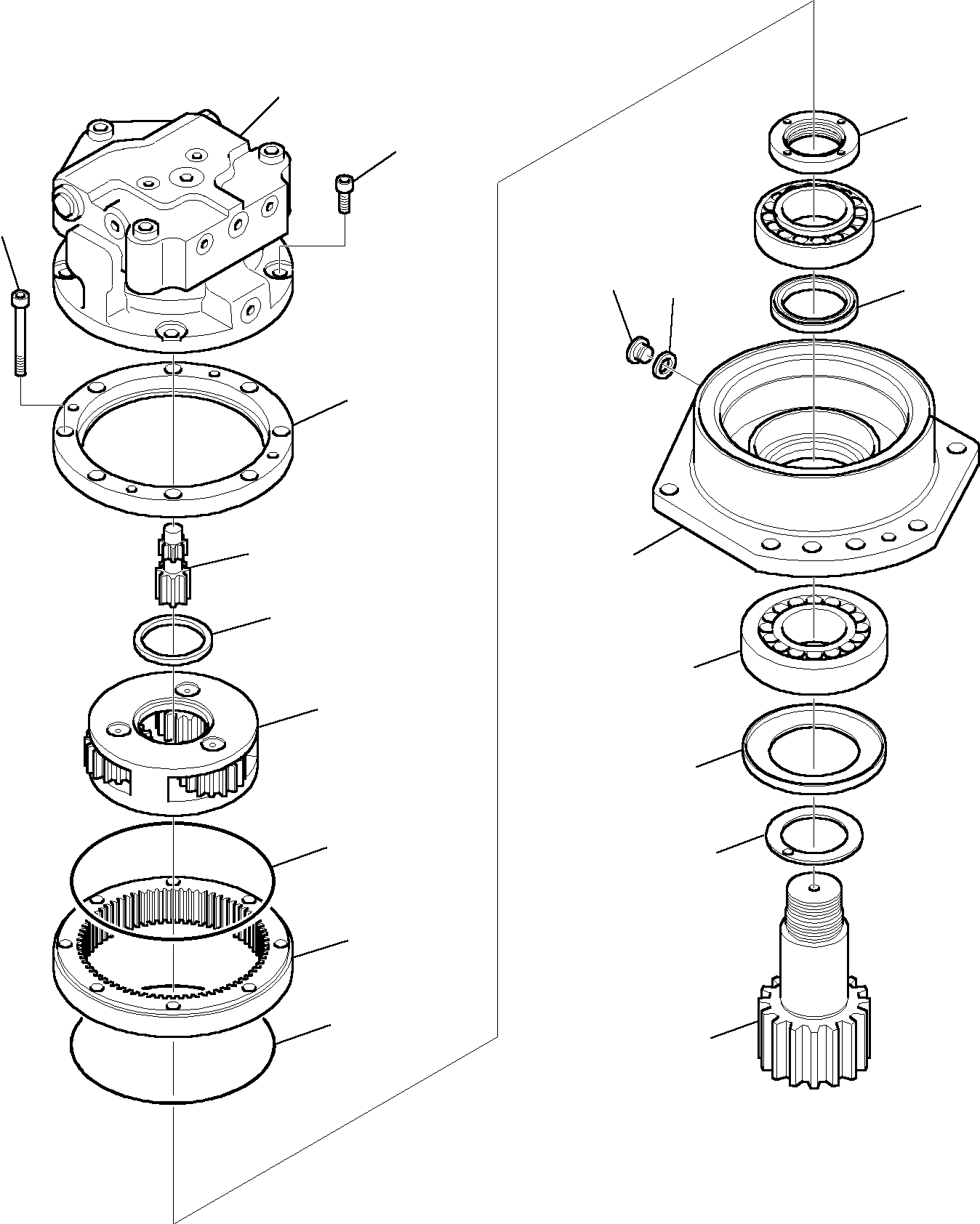 Komatsu parts book diagram for PC27R-8 S/N F31103-Up: SWING MACHINERY (1/2)