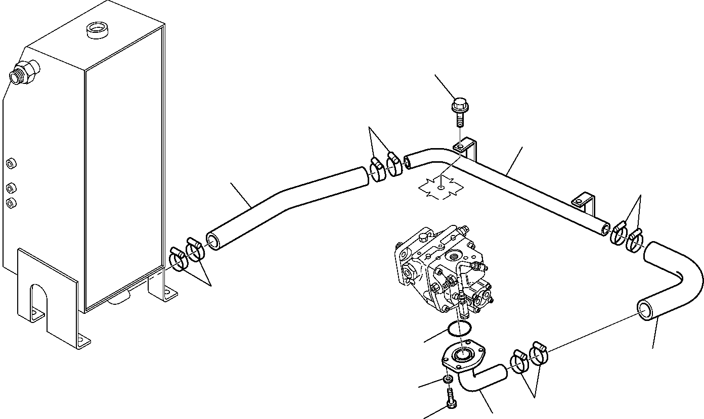 Komatsu parts book diagram for PC27R-8 S/N F31103-Up: HYDRAULIC PIPING (SUCTION LINE)