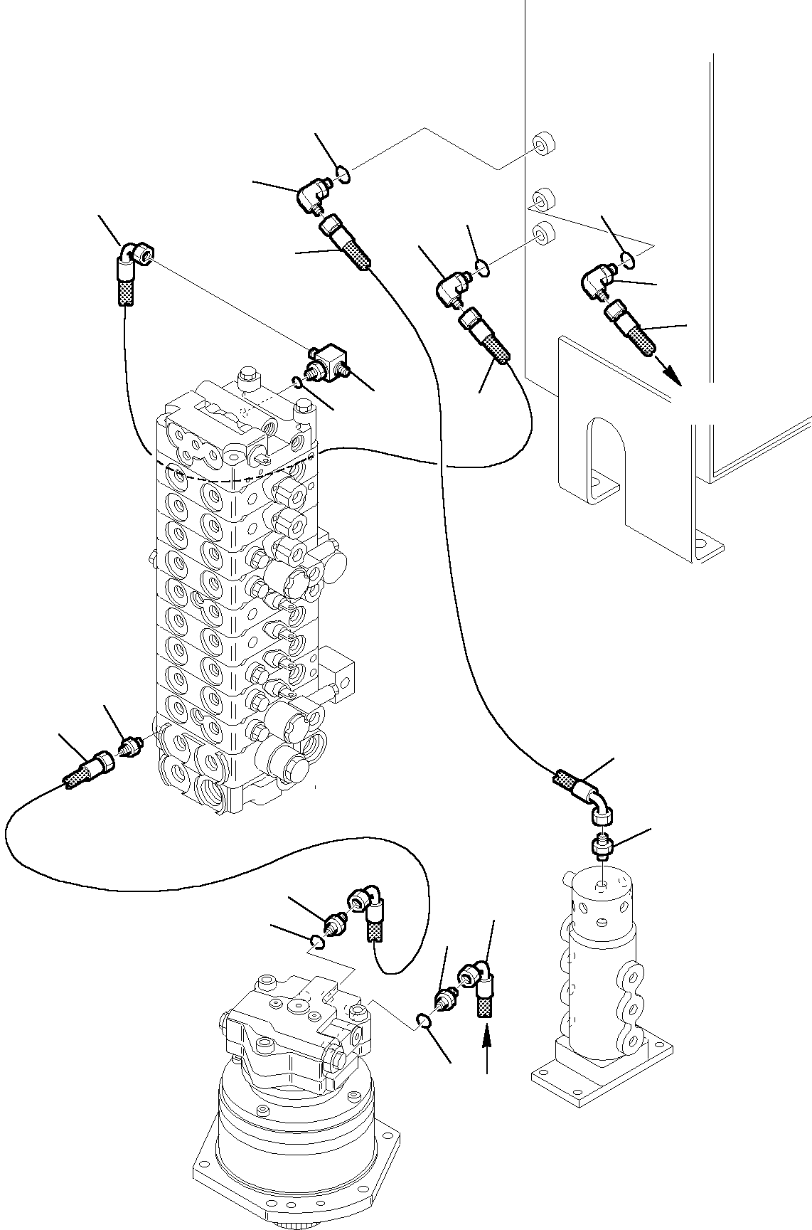 Komatsu parts book diagram for PC27R-8 S/N F31103-Up: HYDRAULIC PIPING (DRAIN LINE)