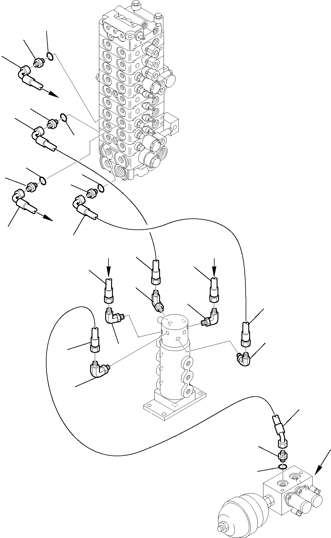 Komatsu parts book diagram for PC27R-8 S/N F31103-Up: HYDRAULIC PIPING (TRAVEL MOTOR LINE) (UPPER)
