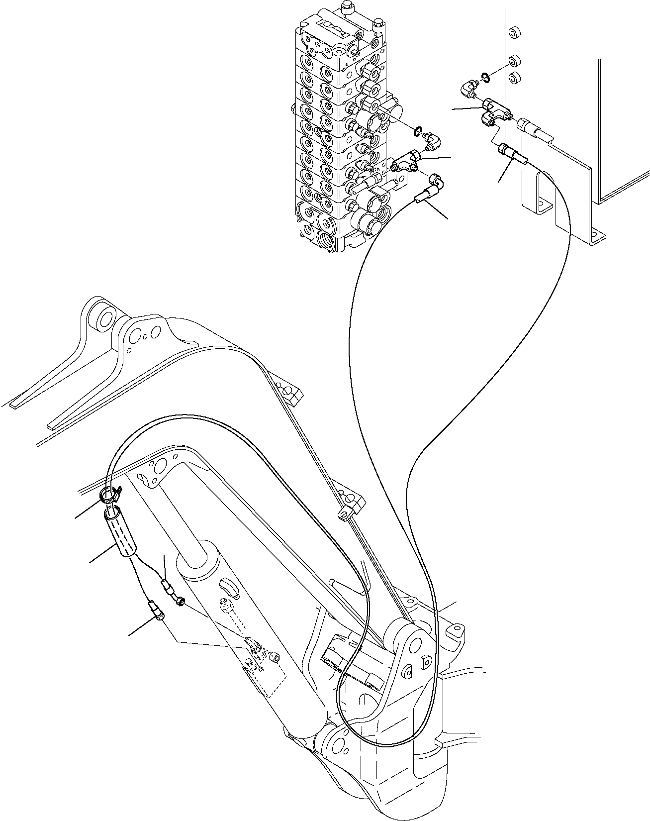Komatsu parts book diagram for PC27R-8 S/N F31103-Up: HYDRAULIC PIPING (BOOM CYLINDER LINE) (SAFETY VALVE)