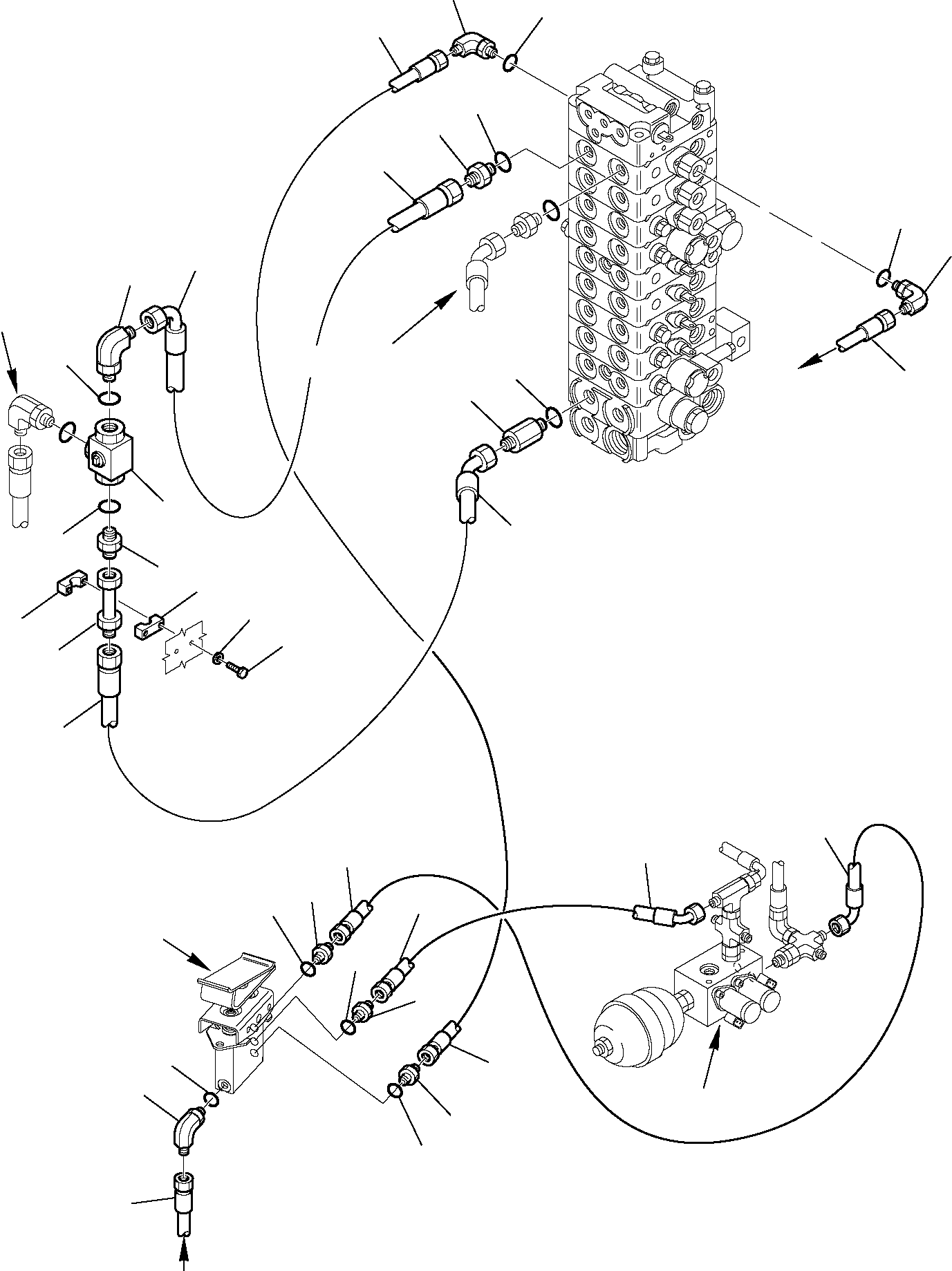 Komatsu parts book diagram for PC27R-8 S/N F31103-Up: HYDRAULIC PIPING (ATTACHMENT LINE) (1/3)