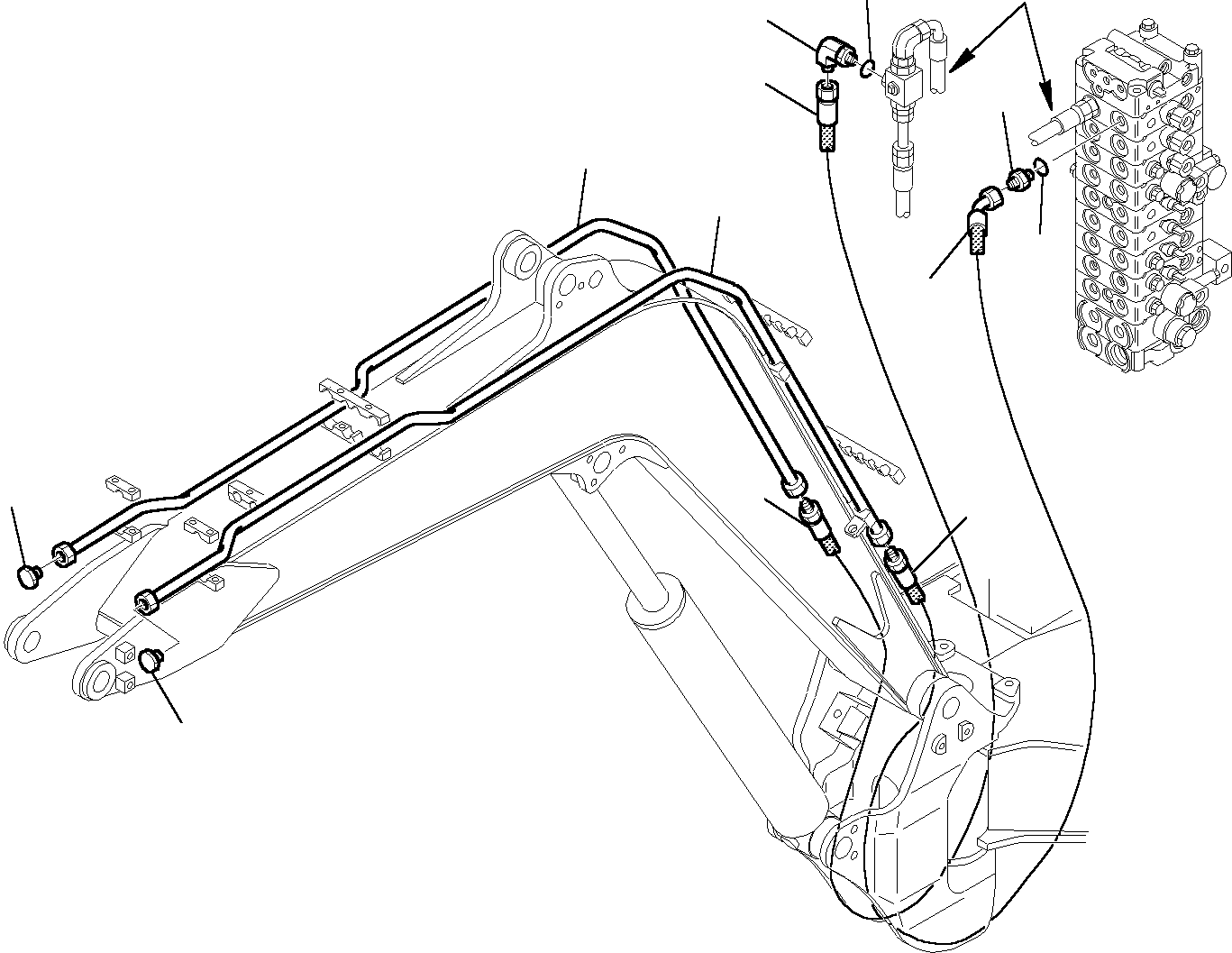 Komatsu parts book diagram for PC27R-8 S/N F31103-Up: HYDRAULIC PIPING (FOR ATTACHMENT) (2/3)