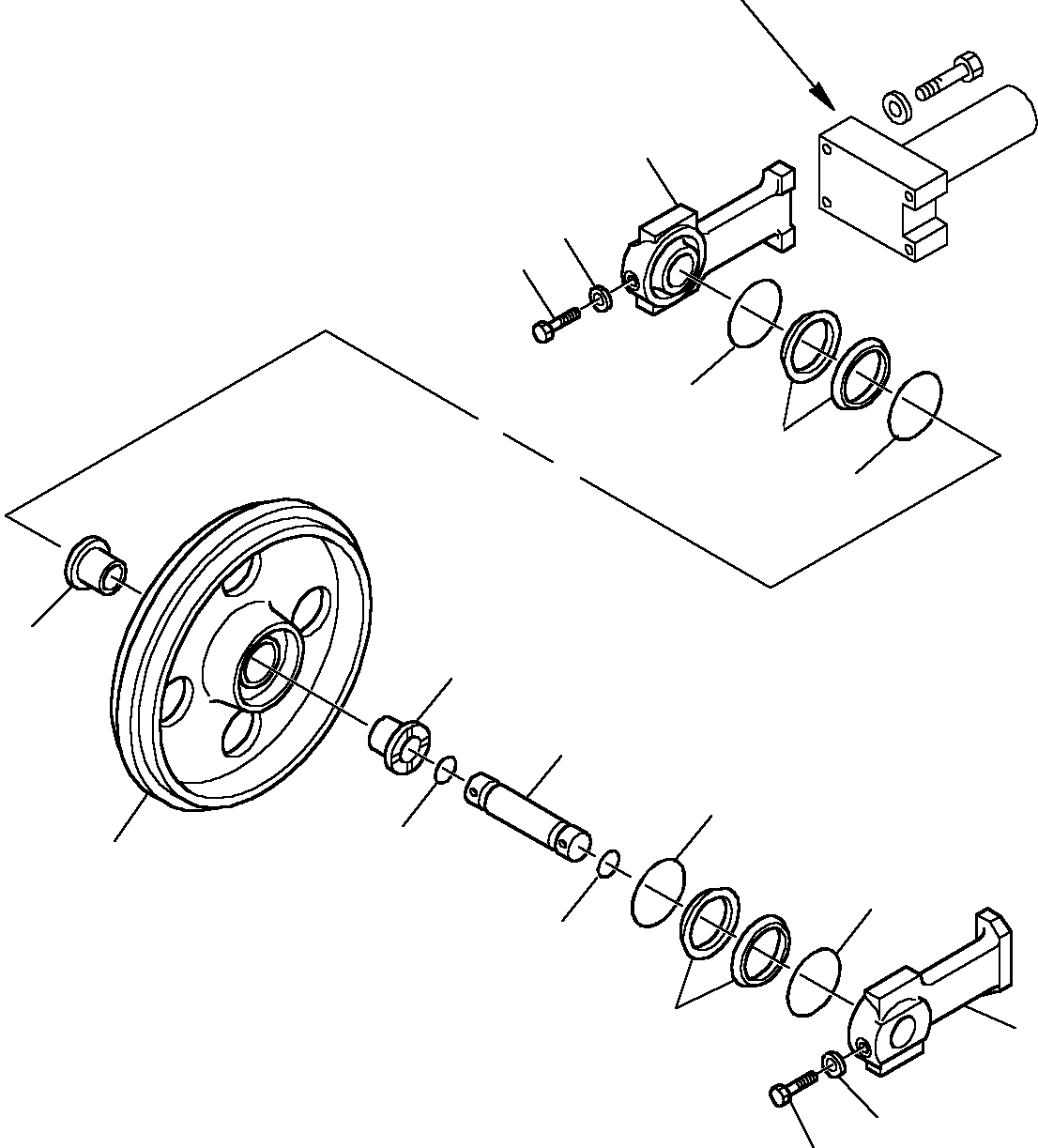 Excavators Komatsu / PC27R-8 S/N F32154-Up(pc27r_8b) / IDLER (FOR RUBBER SHOE) (1/2)(D-0050 : 3200)