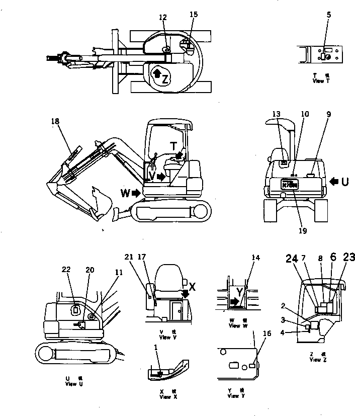 Excavators Komatsu / PC28UU-2 S/N 7001-UP(pc28uu-c) / MARKS AND PLATES (KOMATSU PATTERN)(390010 : U0100-01A0)