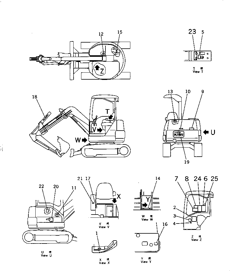 Excavators Komatsu / PC28UU-2 S/N 7001-UP(pc28uu-c) / MARKS AND PLATES (KOMATSU PATTERN) (FOR FOUR SYSTEM SPEC.)(390030 : U0100-01A2)