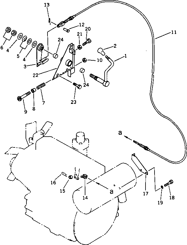 Excavators Komatsu / PC28UU-1 S/N 1001-UP(pc28uu-r) / FUEL CONTROL LEVER AND LINKAGE(#1001-3652)(120010 : 4001)
