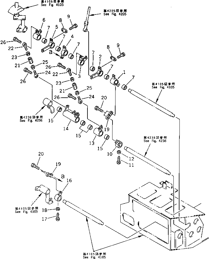 Excavators Komatsu / PC28UU-1 S/N 1001-UP(pc28uu-r) / SWING AND ARM CONTROL LINKAGE (1/2) (FOR 6 WAY CONTROL)(#3653-)(120100 : 4215)