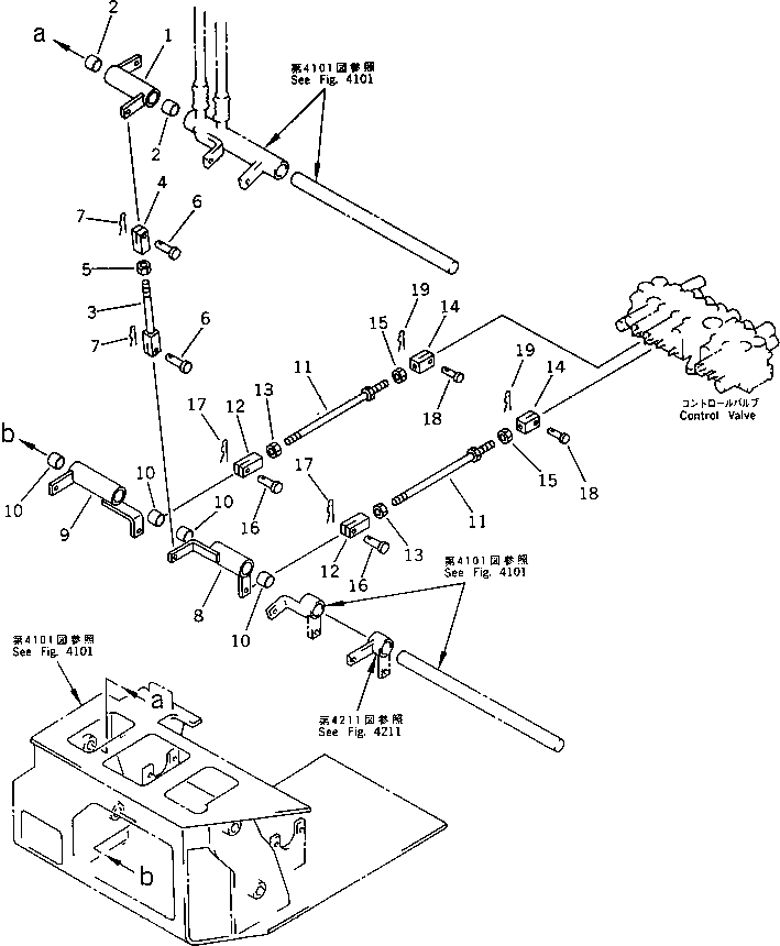 Excavators Komatsu / PC28UU-1 S/N 1001-UP(pc28uu-r) / BOOM AND BUCKET CONTROL LINKAGE(120140 : 4231)