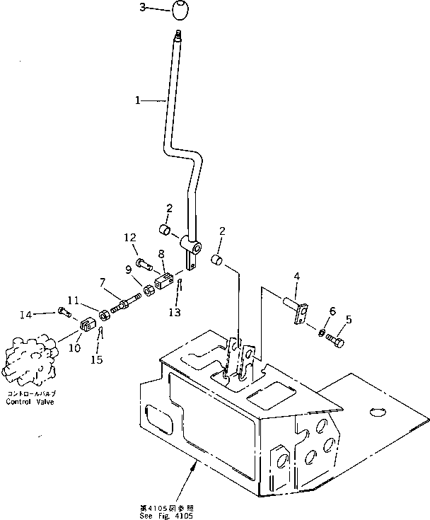 Excavators Komatsu / PC28UU-1 S/N 1001-UP(pc28uu-r) / BLADE CONTROL LEVER AND LINKAGE (FOR 6 WAY CONTROL)(#3653-)(120190 : 4265)