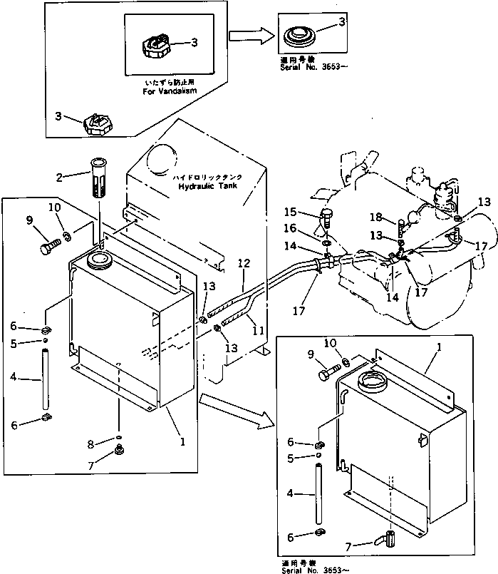 Excavators Komatsu / PC28UU-1 S/N 1001-UP(pc28uu0c) / FUEL TANK AND PIPING(030070 : 1301)