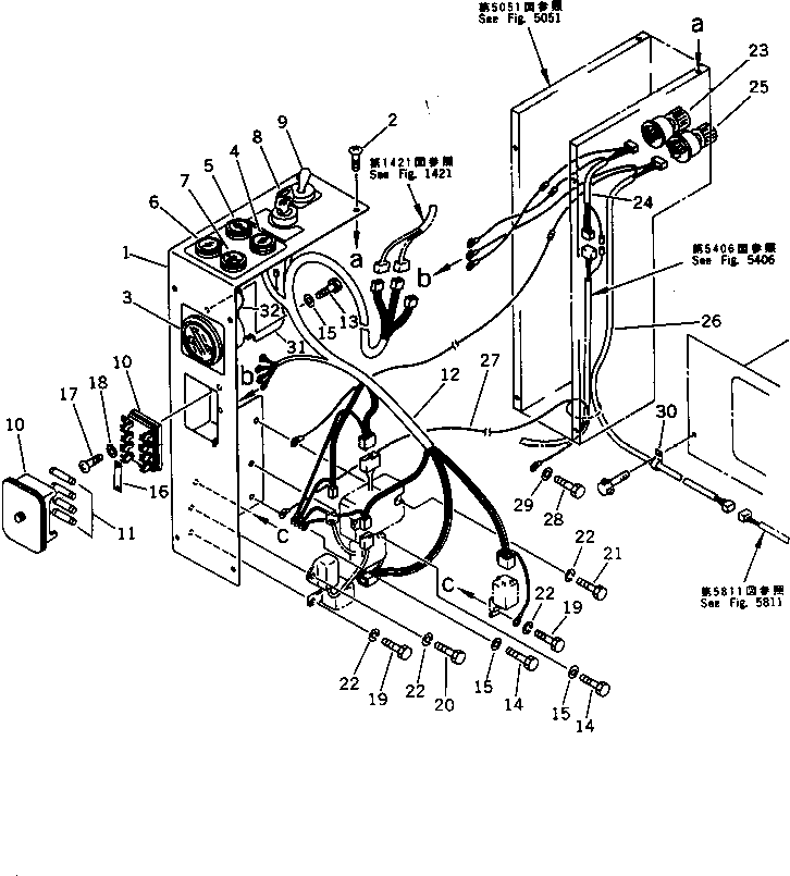 Excavators Komatsu / PC28UU-1 S/N 1001-UP(pc28uu0c) / INSTRUMENT PANEL (FOR CAB)(030100 : 1413)