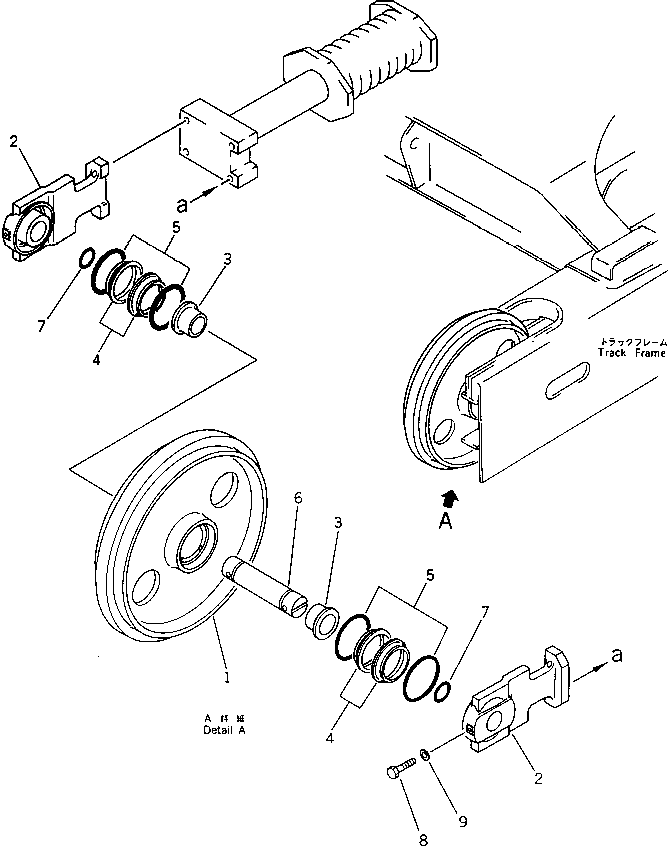 Excavators Komatsu / PC28UU-1 S/N 1001-UP(pc28uu0c) / FRONT IDLER (FOR STEEL SHOE)(#3653-)(090060 : 3201A)