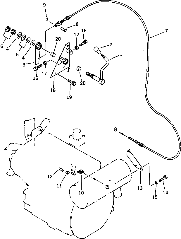 Excavators Komatsu / PC28UU-1 S/N 1001-UP(pc28uu0c) / FUEL CONTROL LEVER AND LINKAGE(#3653-)(120020 : 4001A)