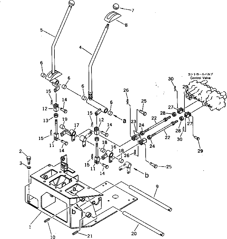 Excavators Komatsu / PC28UU-1 S/N 1001-UP(pc28uu0c) / TRAVEL CONTROL LEVER AND LINKAGE (FOR PWER TILT MECHANICAL ANGLE BLADE)(#3653-)(120040 : 4103)
