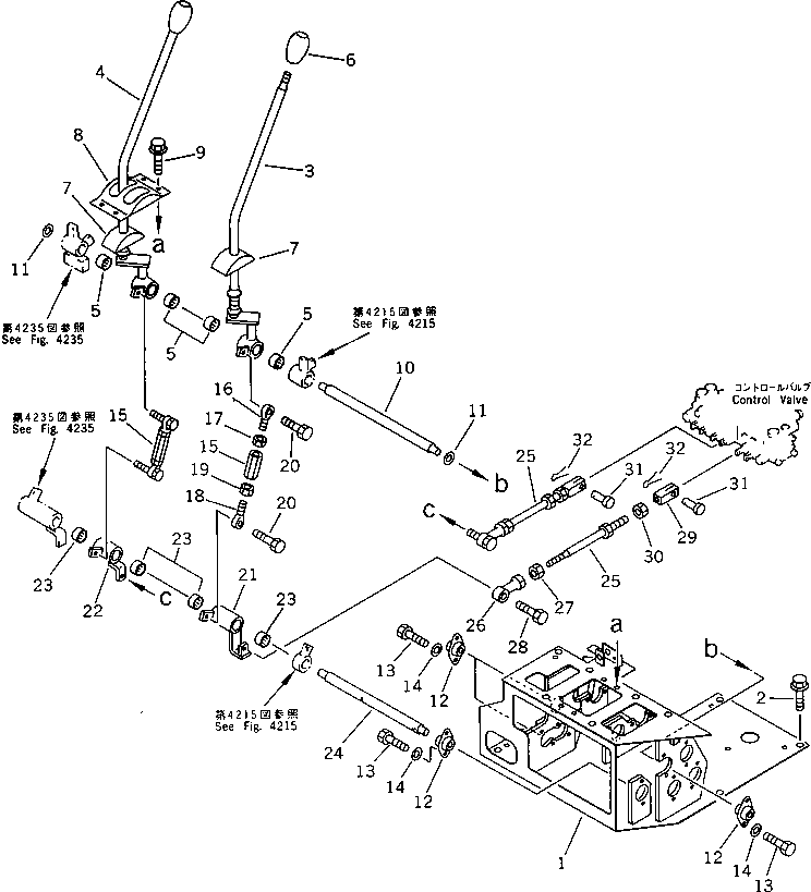 Excavators Komatsu / PC28UU-1 S/N 1001-UP(pc28uu0c) / TRAVEL CONTROL LEVER (FOR 6 WAY CONTROL)(#3653-)(120050 : 4105)