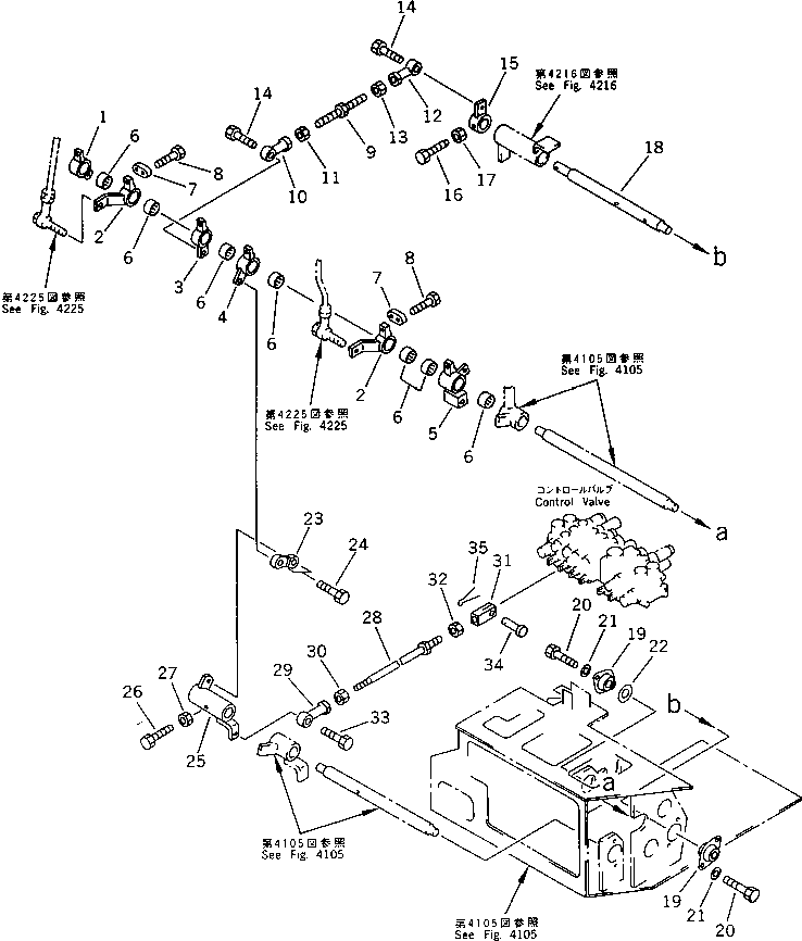 Excavators Komatsu / PC28UU-1 S/N 1001-UP(pc28uu0c) / BOOM AND BUCKET CONTROL LINKAGE (1/2) (FOR 6 WAY CONTROL)(#3653-)(120150 : 4235)