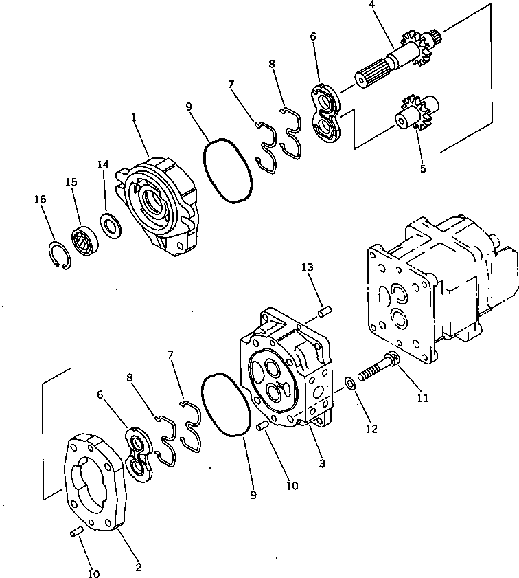 Excavators Komatsu / PC28UU-1 S/N 1001-UP(pc28uu0c) / HYDRAULIC PUMP (1/3)(#1001-3652)(180020 : 6101)